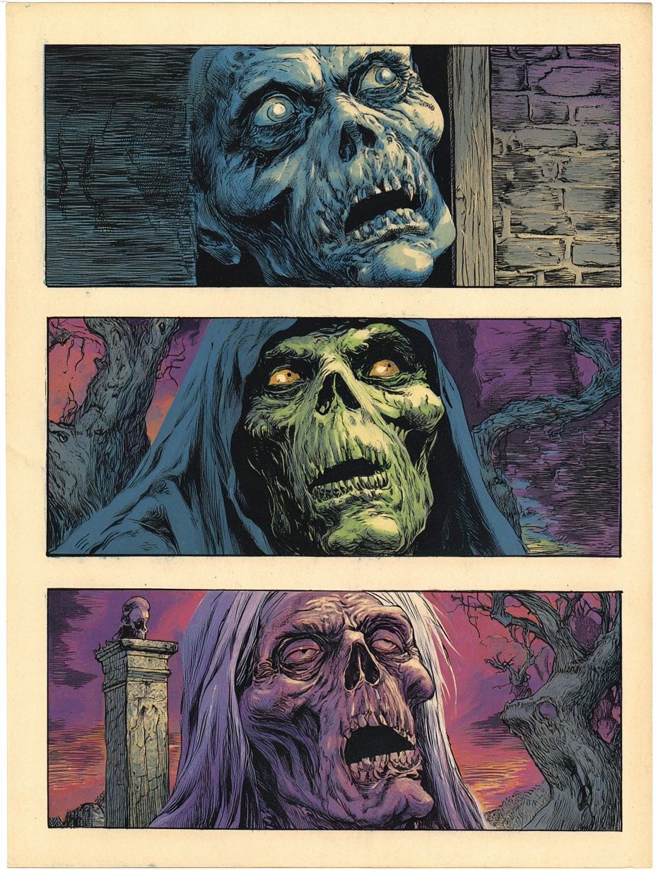 Creepy Skull Art — Horror Print. poster — fine-art art