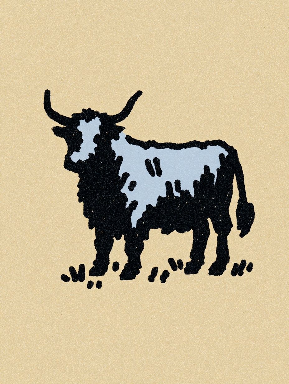 Highland Cow Illustration Poster. poster detail
