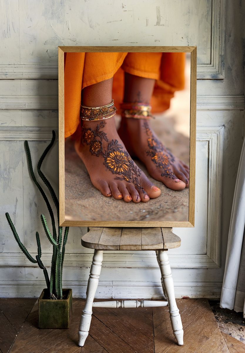 Henna Feet Art — Photography Print. — room view 1