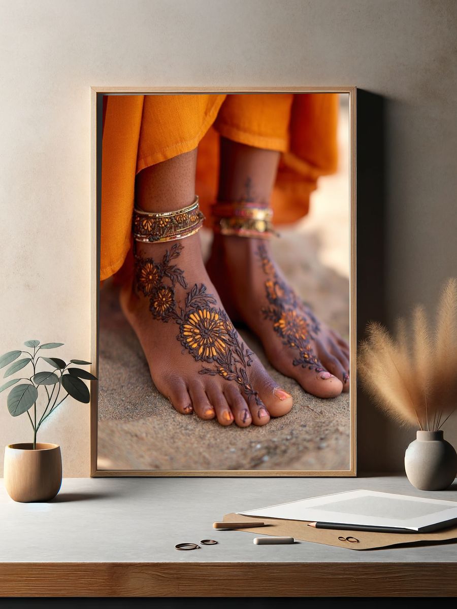 Henna Feet Art — Photography Print. — room view 2