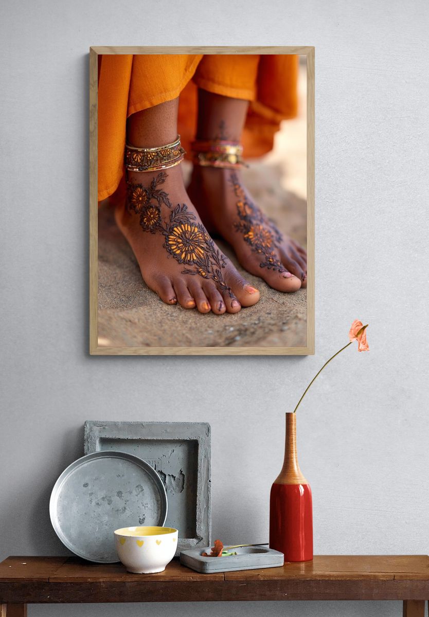 Henna Feet Art — Photography Print. — room view 3