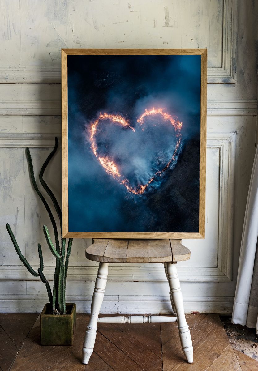 Heart of Fire — Fine Art Print. — room view 1
