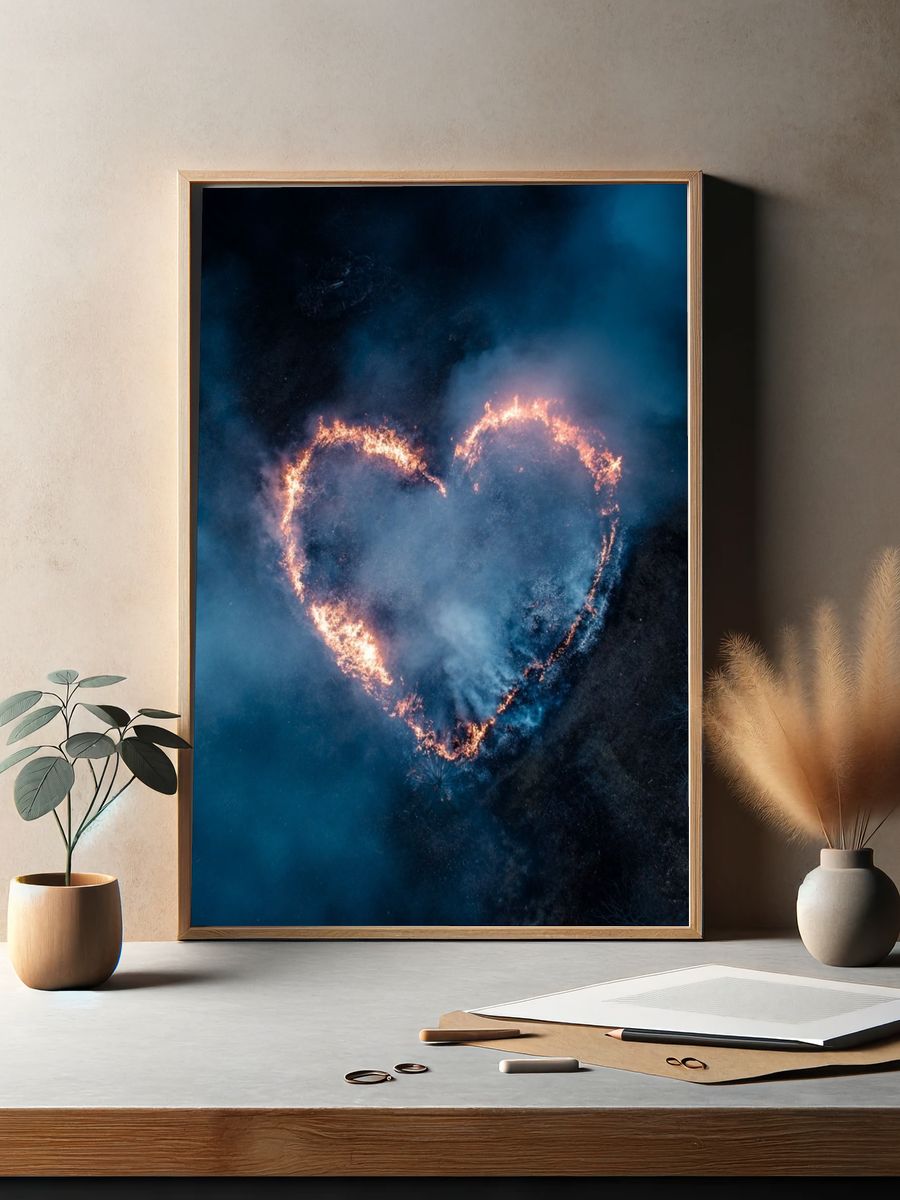 Heart of Fire — Fine Art Print. — room view 2