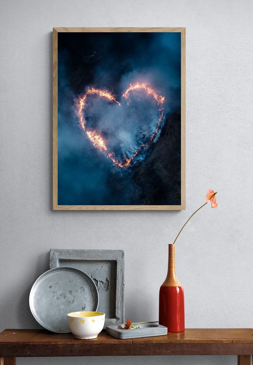 Heart of Fire — Fine Art Print. — room view 3