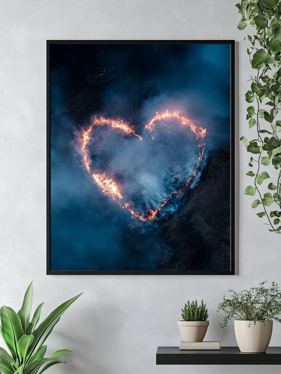 Heart of Fire — Fine Art Print. — room view 4