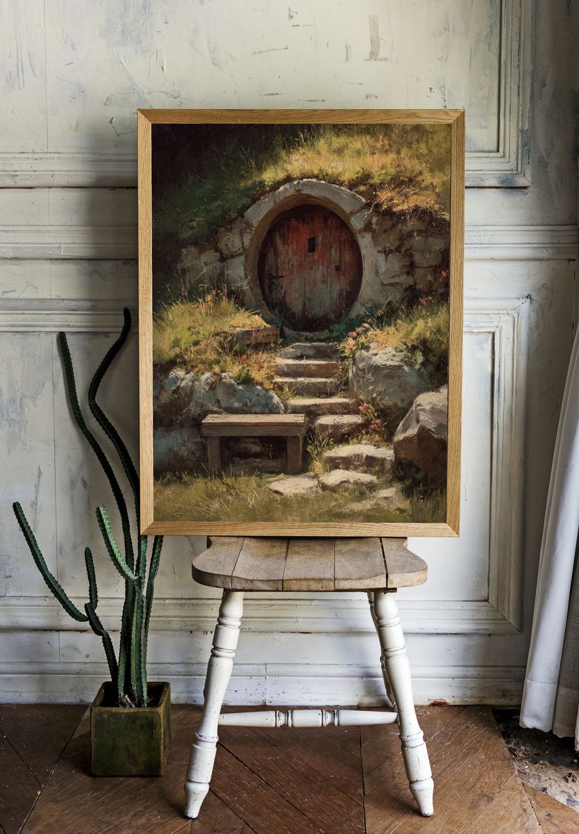 Hobbit Hole Entrance — Fine Art Print. — room view 1