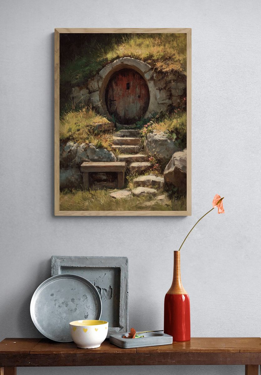 Hobbit Hole Entrance — Fine Art Print. — room view 3