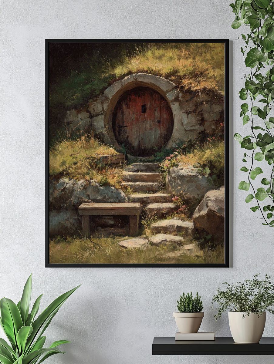 Hobbit Hole Entrance — Fine Art Print. — room view 4