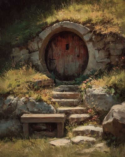 Hobbit Hole Entrance — Fine Art Print. poster