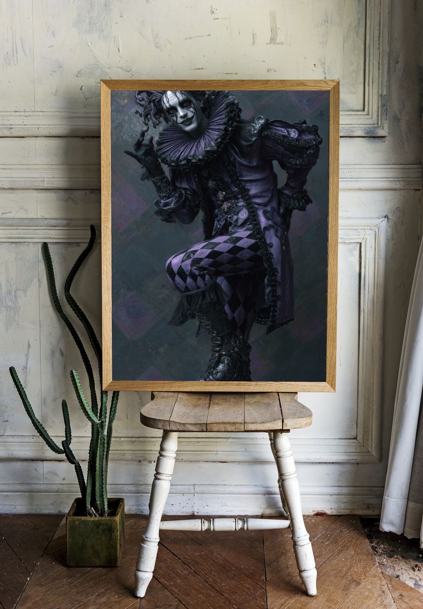 Harlequin Jester — Fine Art Print. — room view 1