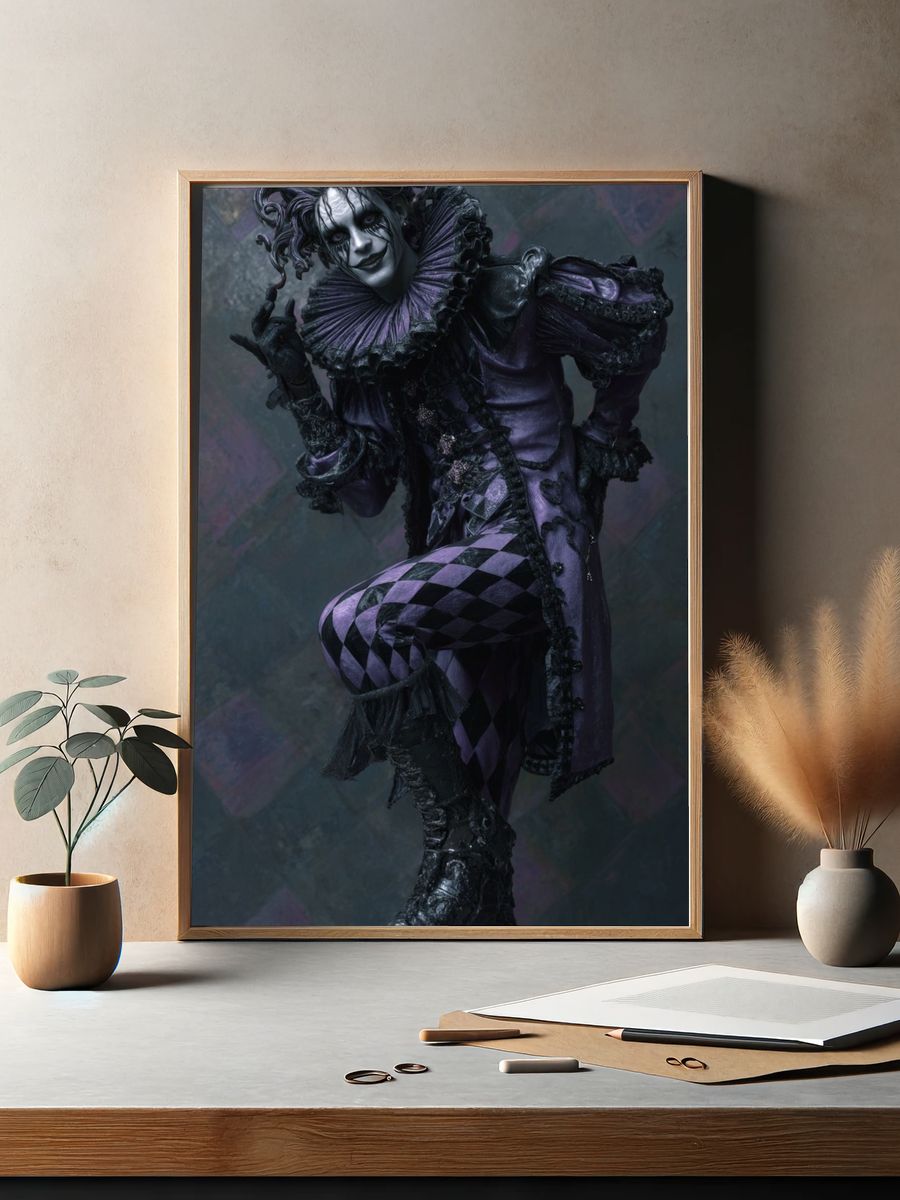 Harlequin Jester — Fine Art Print. — room view 2