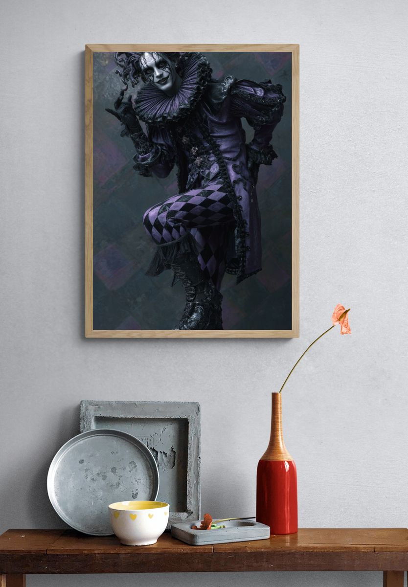 Harlequin Jester — Fine Art Print. — room view 3