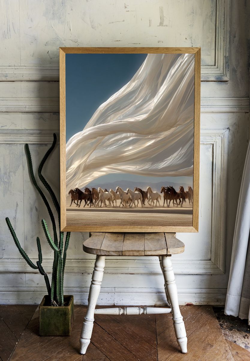 Horses in Motion — Fine Art Print. — room view 1