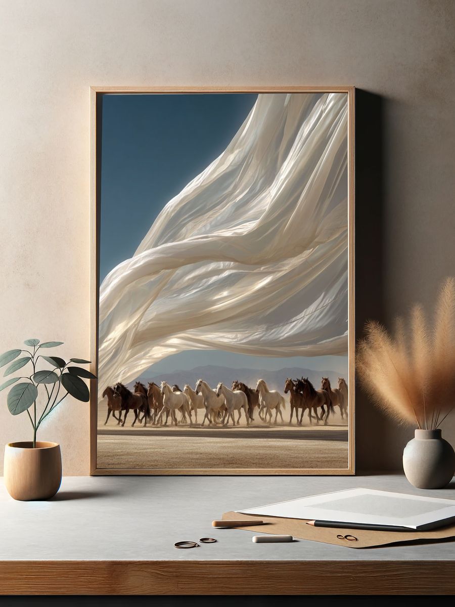 Horses in Motion — Fine Art Print. — room view 2