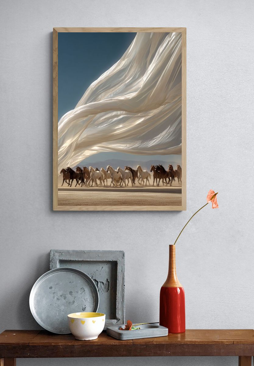 Horses in Motion — Fine Art Print. — room view 3