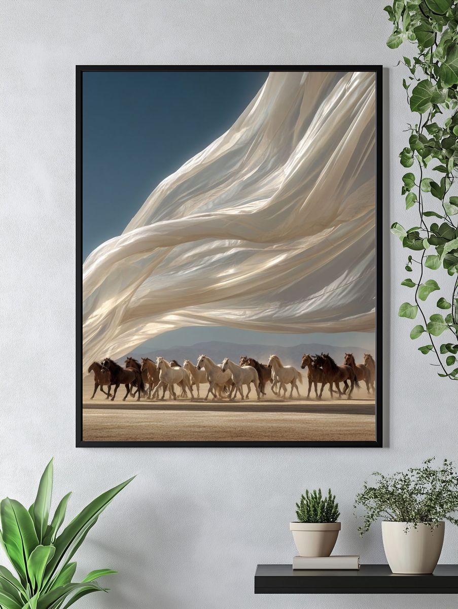 Horses in Motion — Fine Art Print. — room view 4
