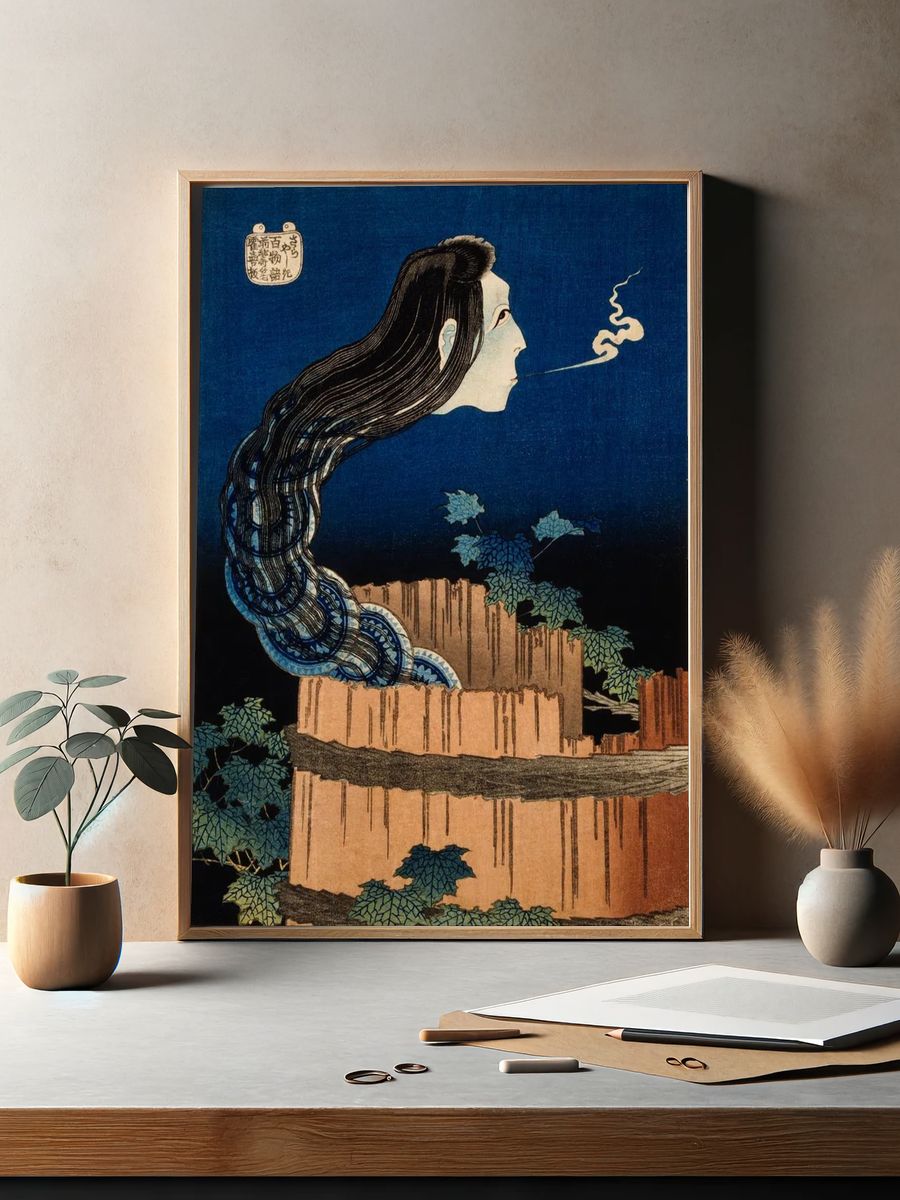 The Plate Mansion by Katsushika Hokusai (1760-1849) — Art Print. — room view 2