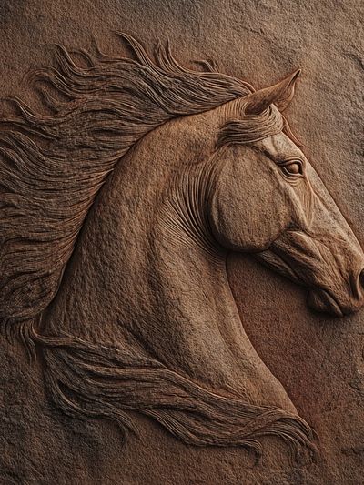 Horse Relief Sculpture Print. poster print