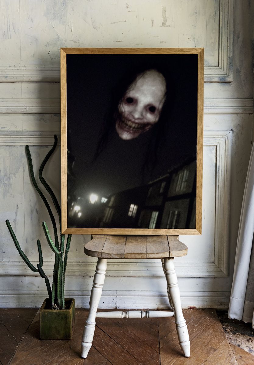 Creepy Ghost Face Horror Print. room preview