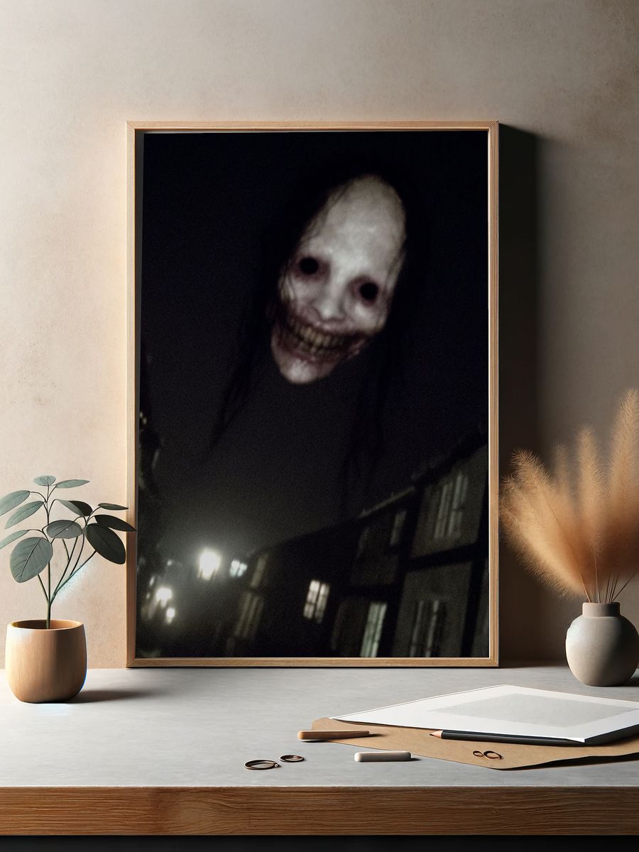 Creepy Ghost Face Horror Print. — room view 2