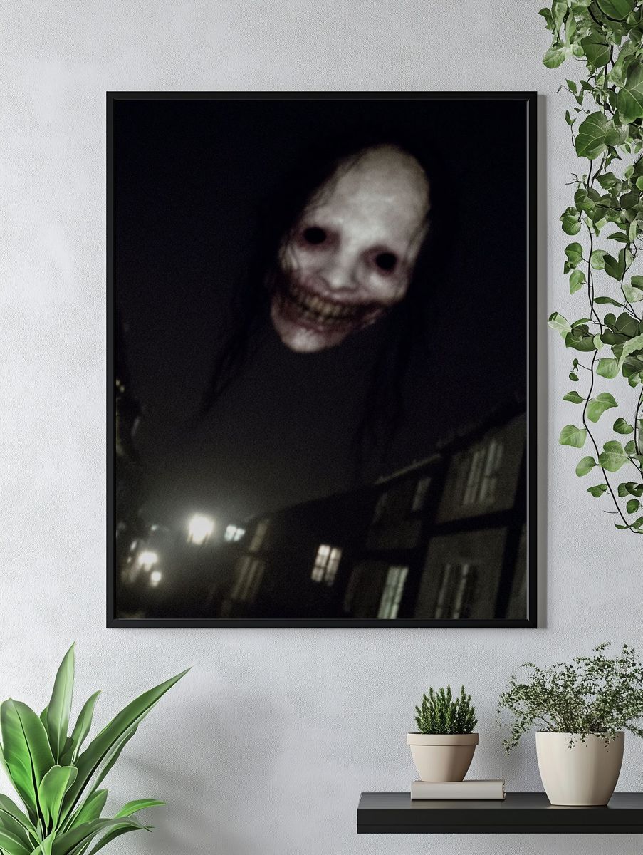 Creepy Ghost Face Horror Print. — room view 4