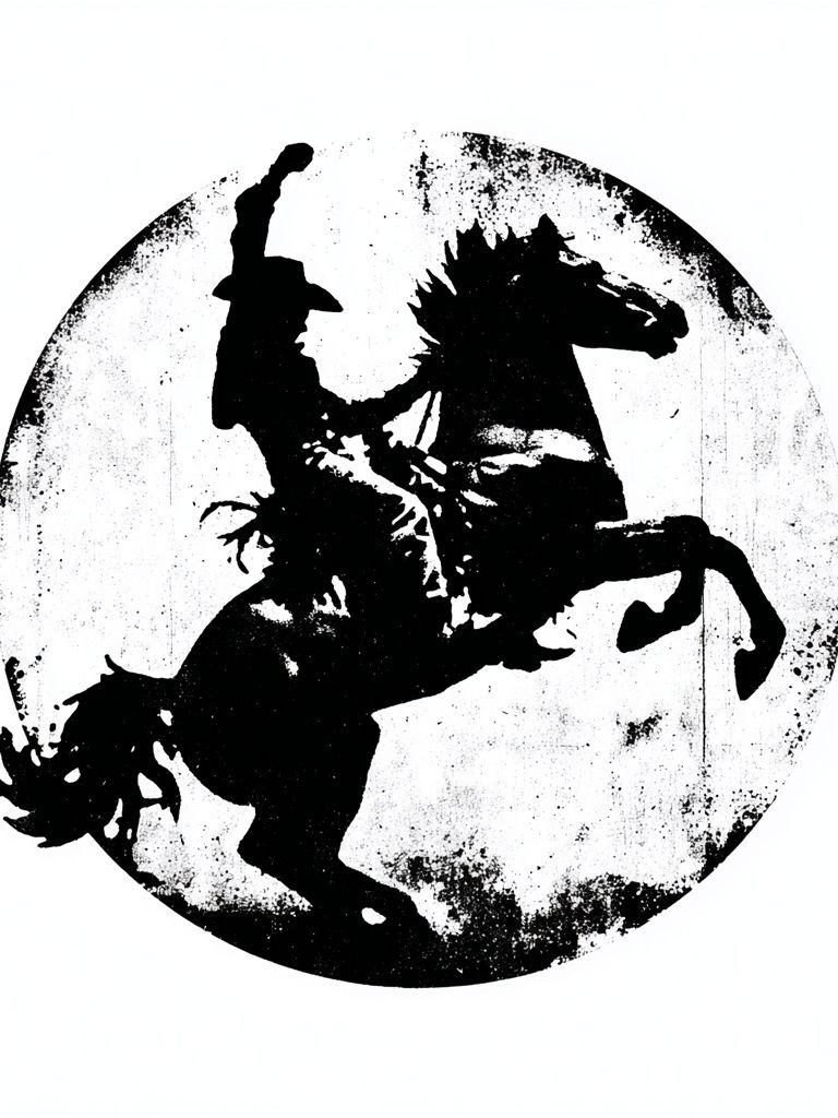 Rearing Horse Silhouette Print. poster detail