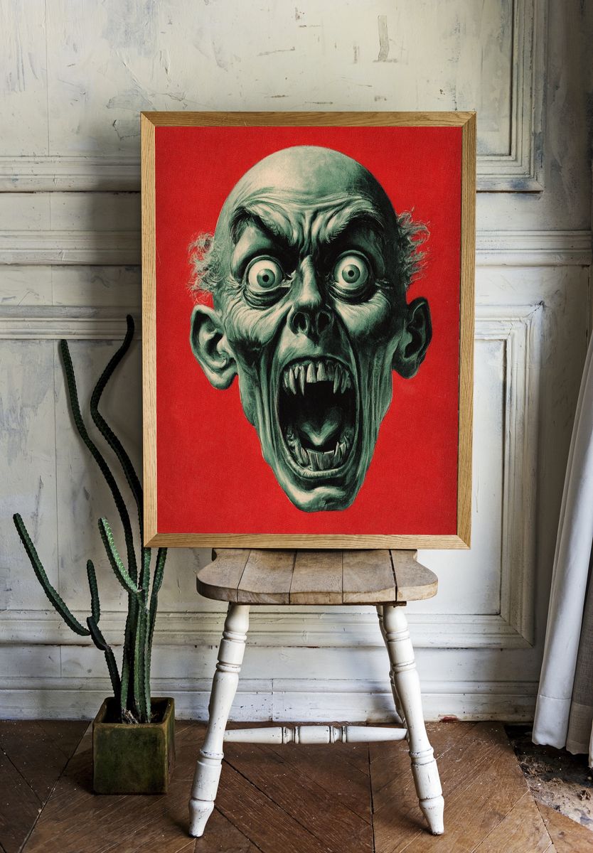 Screaming Face — Horror Print. — room view 1