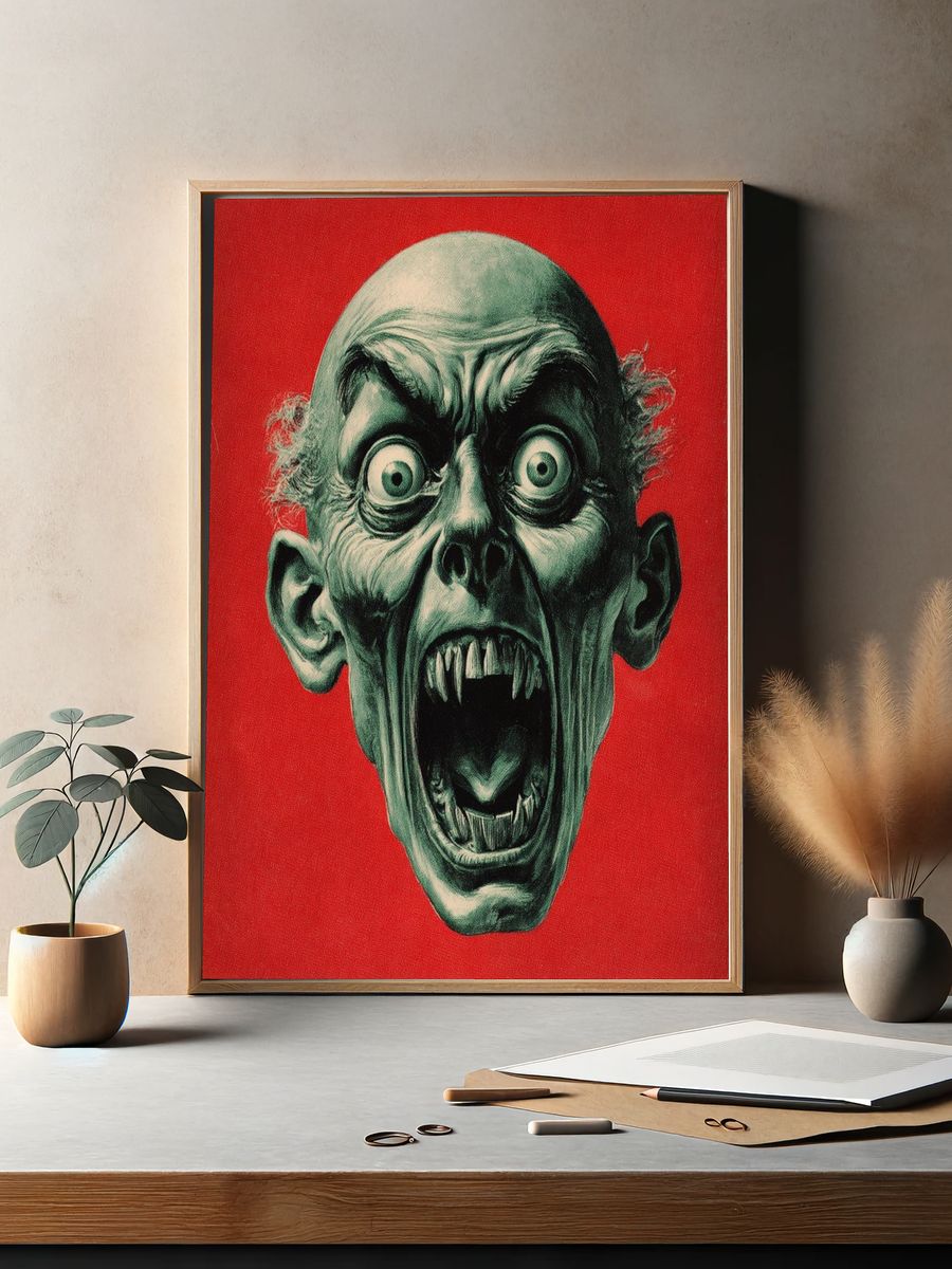 Screaming Face — Horror Print. — room view 2