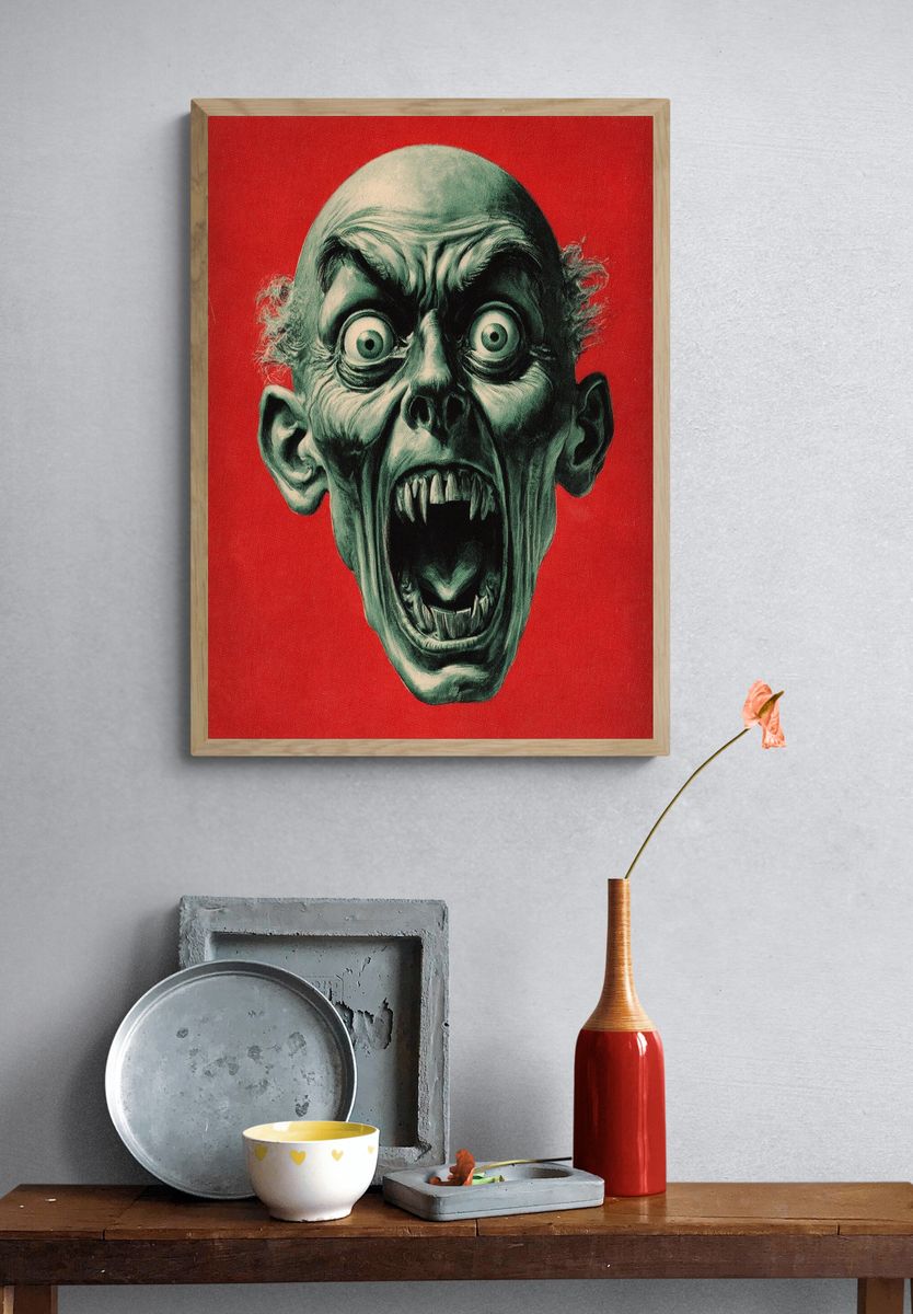 Screaming Face — Horror Print. — room view 3