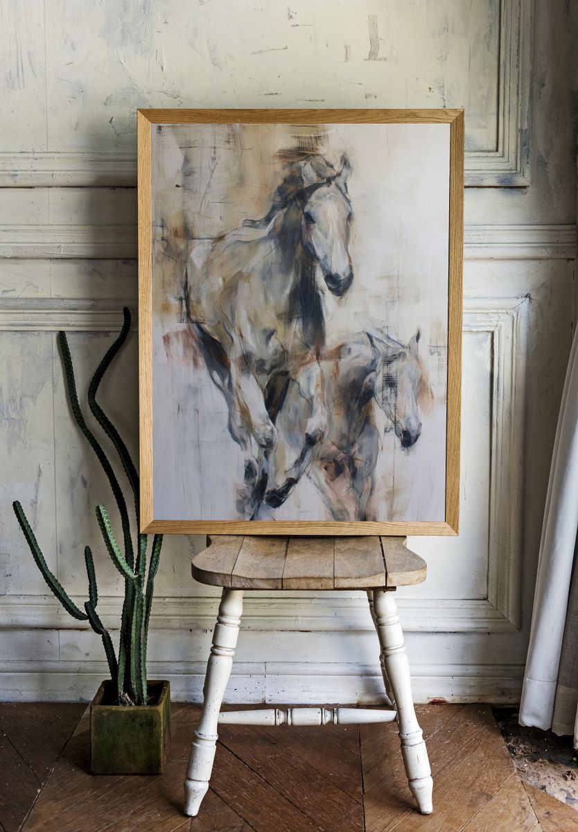 Running Horses — Fine Art Print. — room view 1