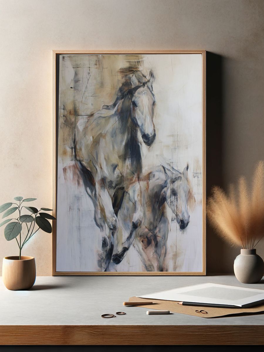 Running Horses — Fine Art Print. — room view 2