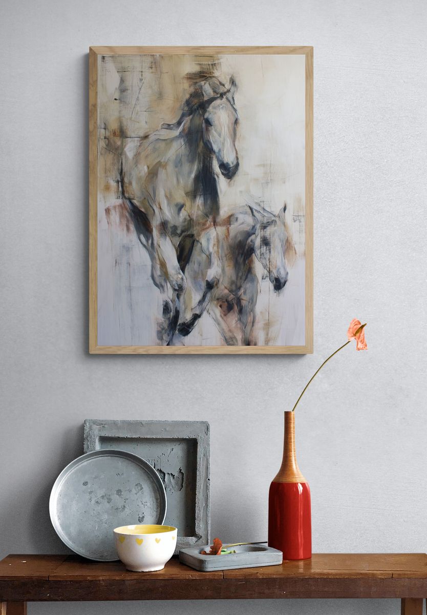 Running Horses — Fine Art Print. — room view 3