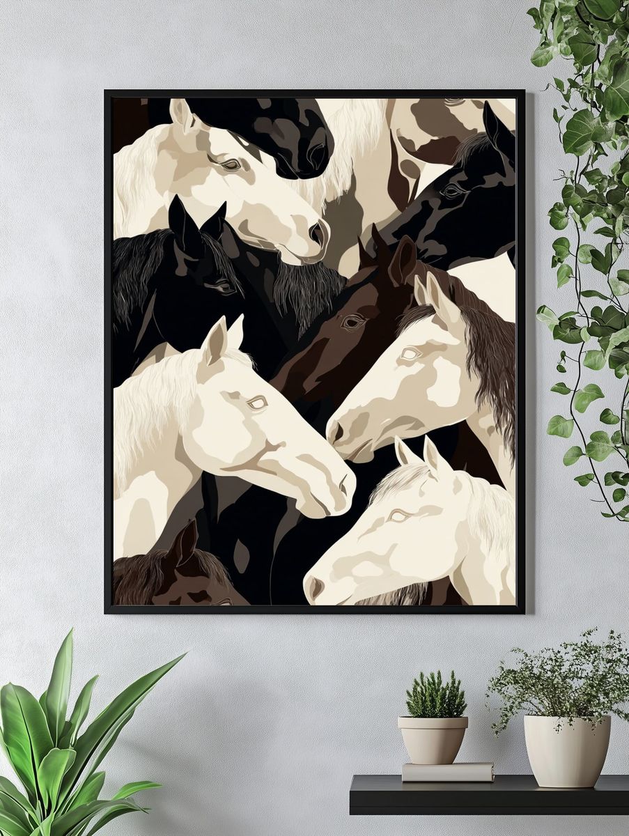 Horses — Illustration Print. — room view 4