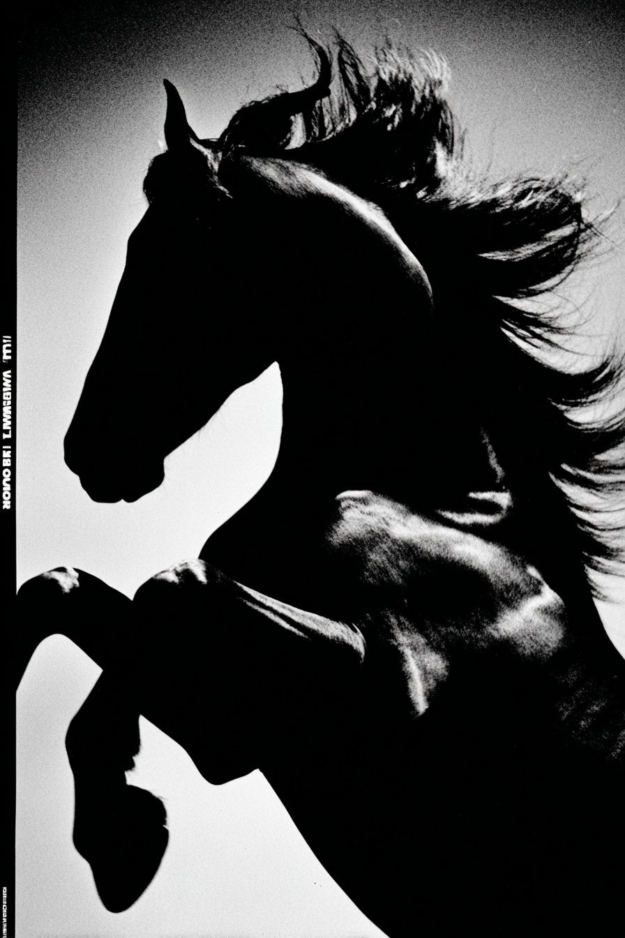 Majestic Horse — Black and White Print. poster detail