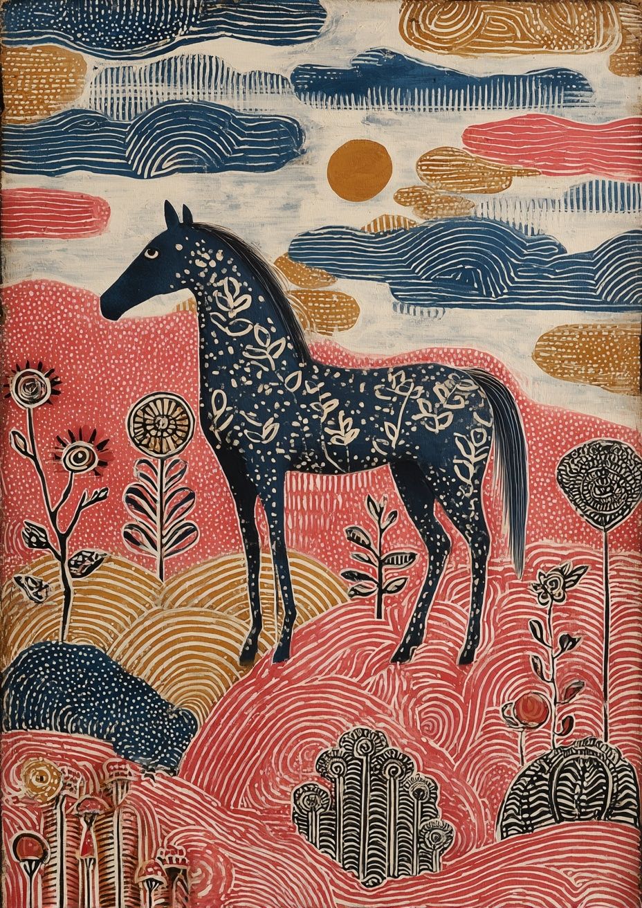 Decorative Horse — Illustration Print. poster detail