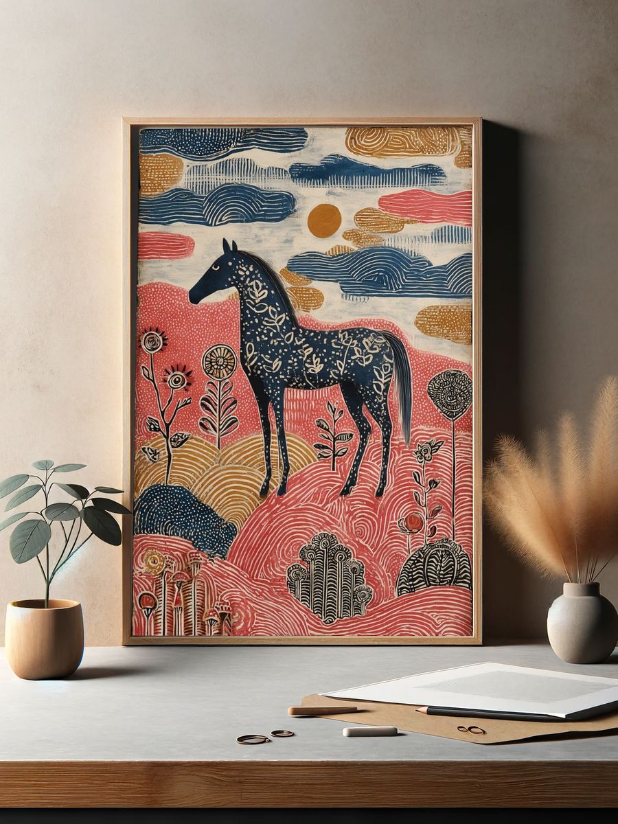 Decorative Horse — Illustration Print. — room view 2