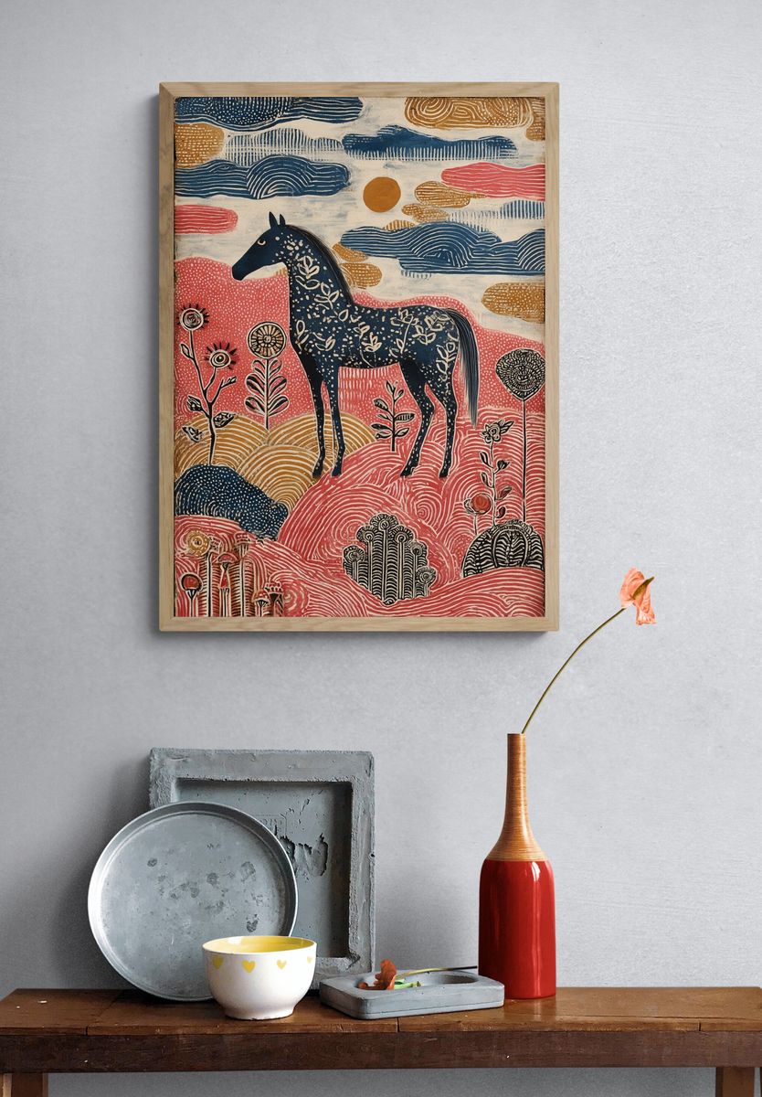 Decorative Horse — Illustration Print. — room view 3