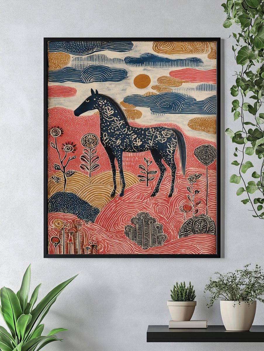 Decorative Horse — Illustration Print. — room view 4