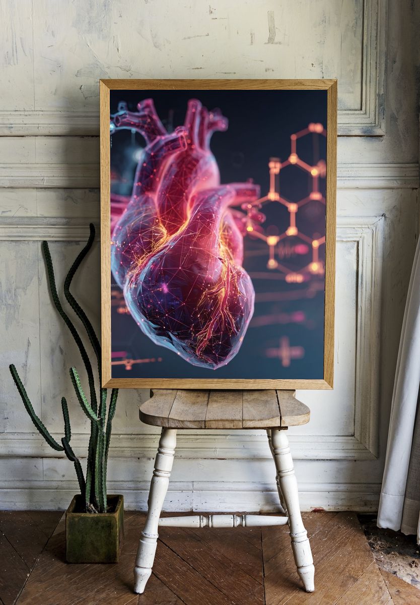 Human Heart — Digital Art Print. — room view 1