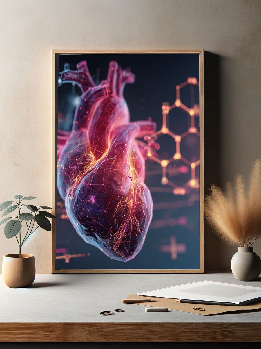 Human Heart — Digital Art Print. — room view 2