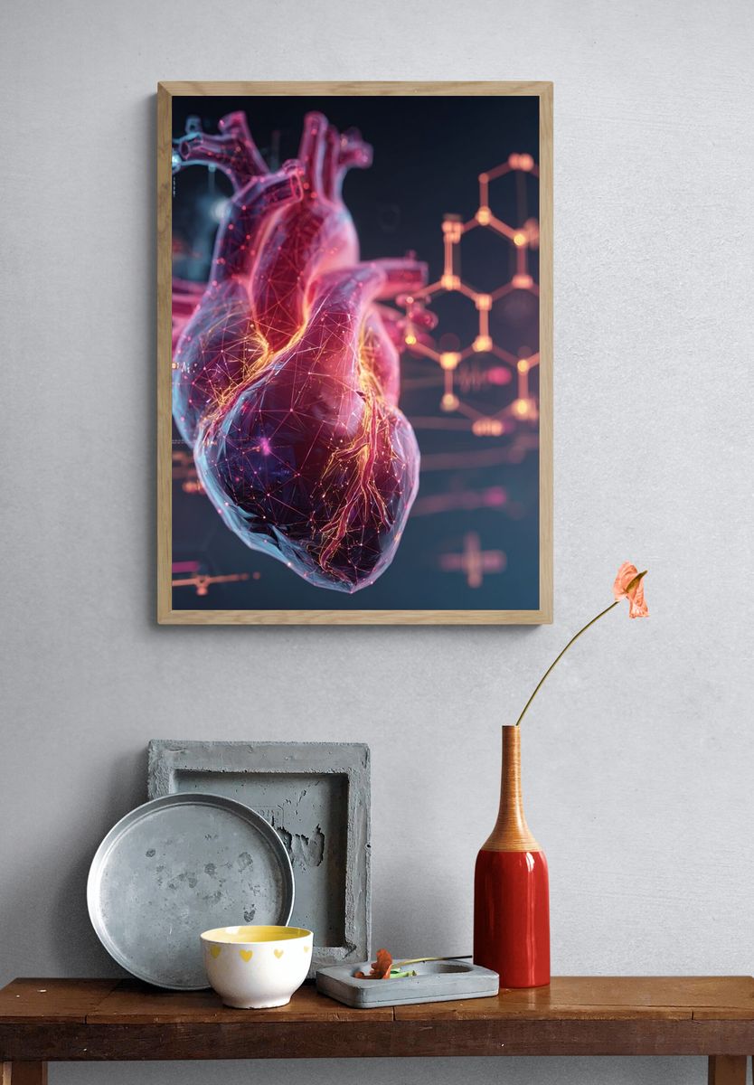 Human Heart — Digital Art Print. — room view 3