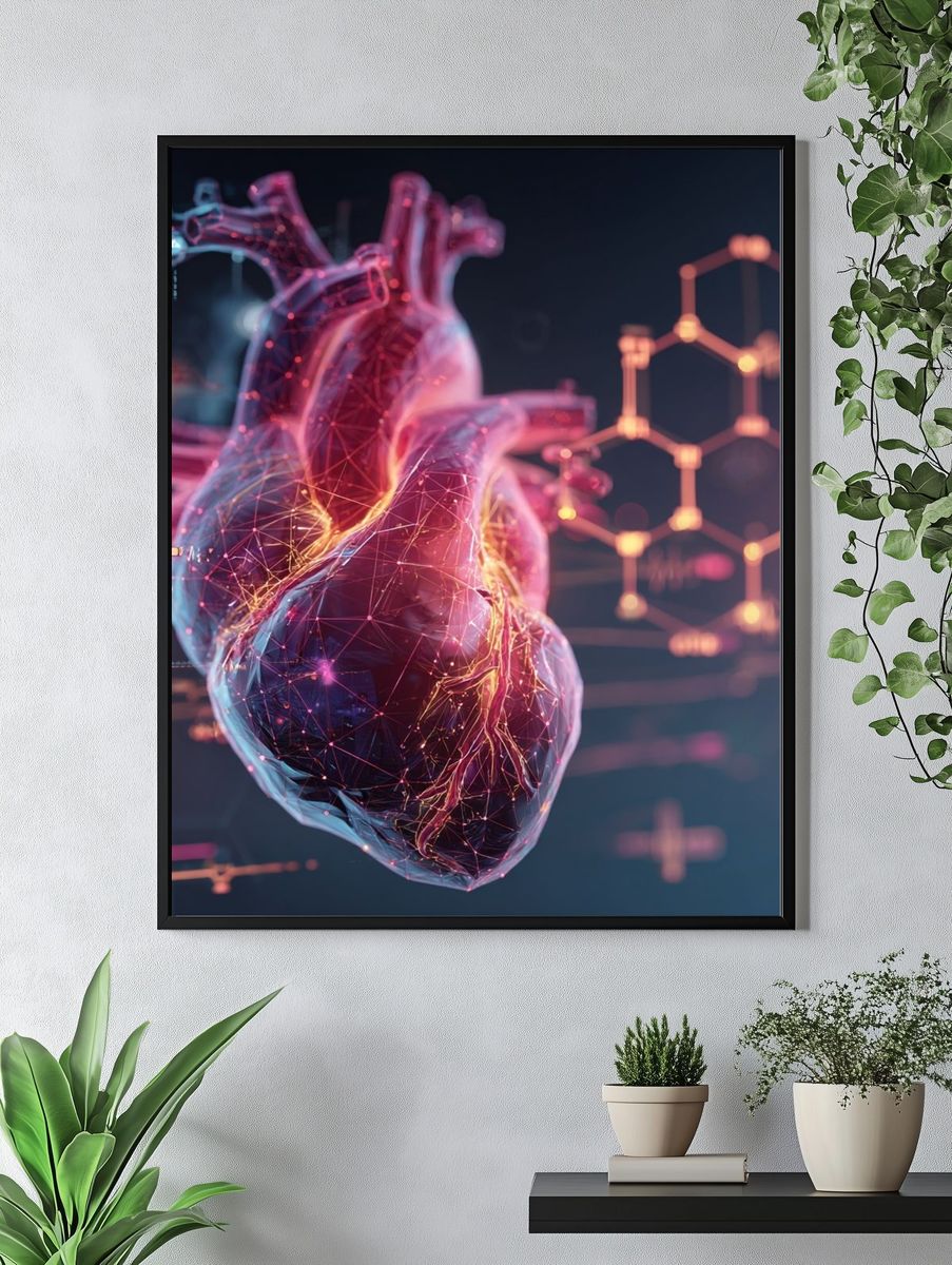 Human Heart — Digital Art Print. — room view 4