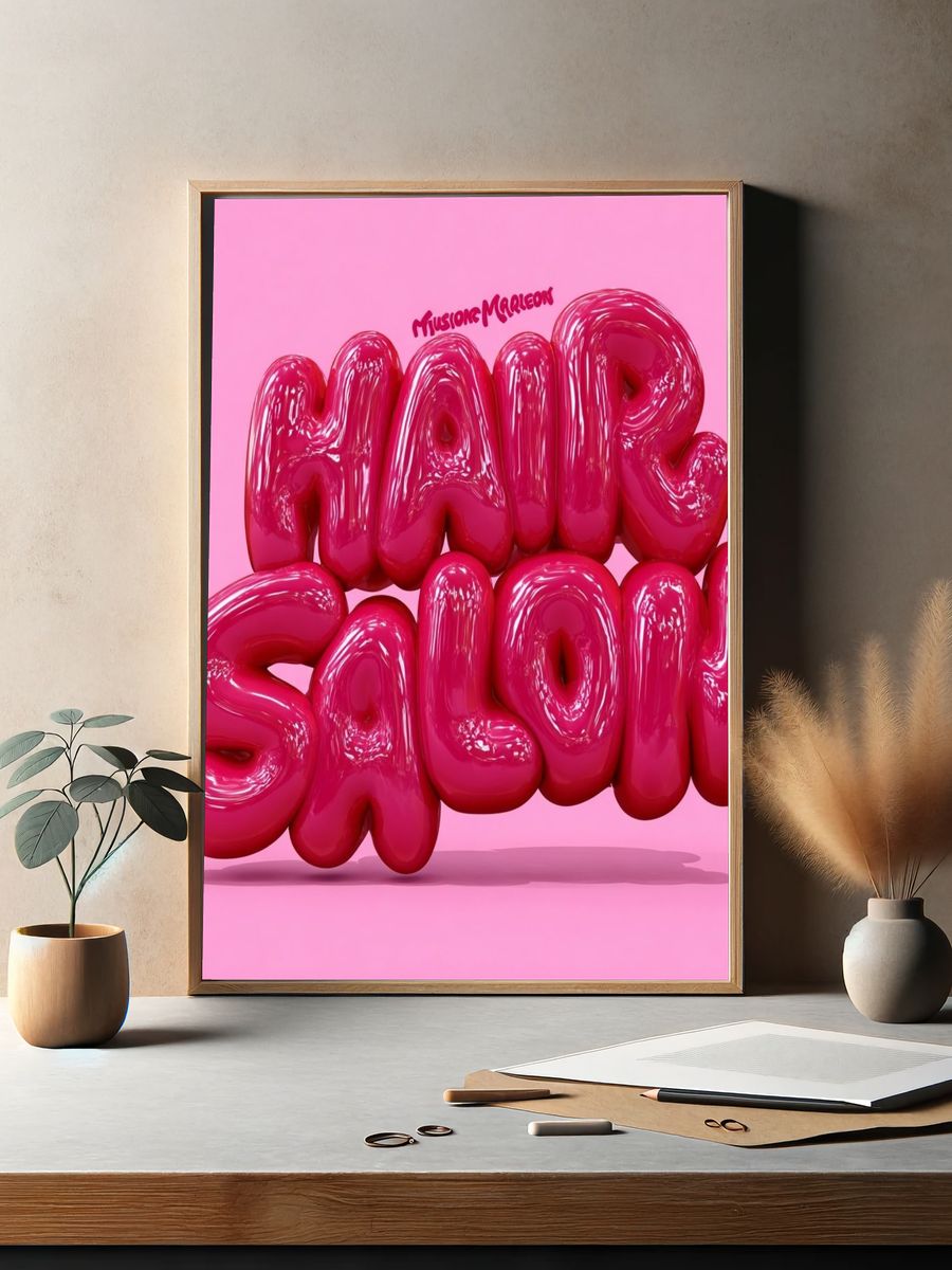 Hair Salon — Typography Print. — room view 2
