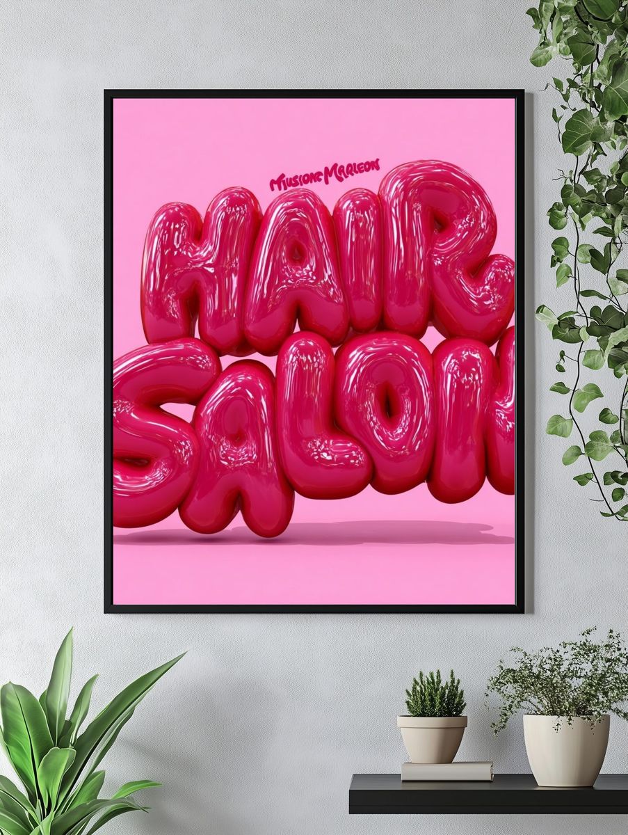Hair Salon — Typography Print. — room view 4