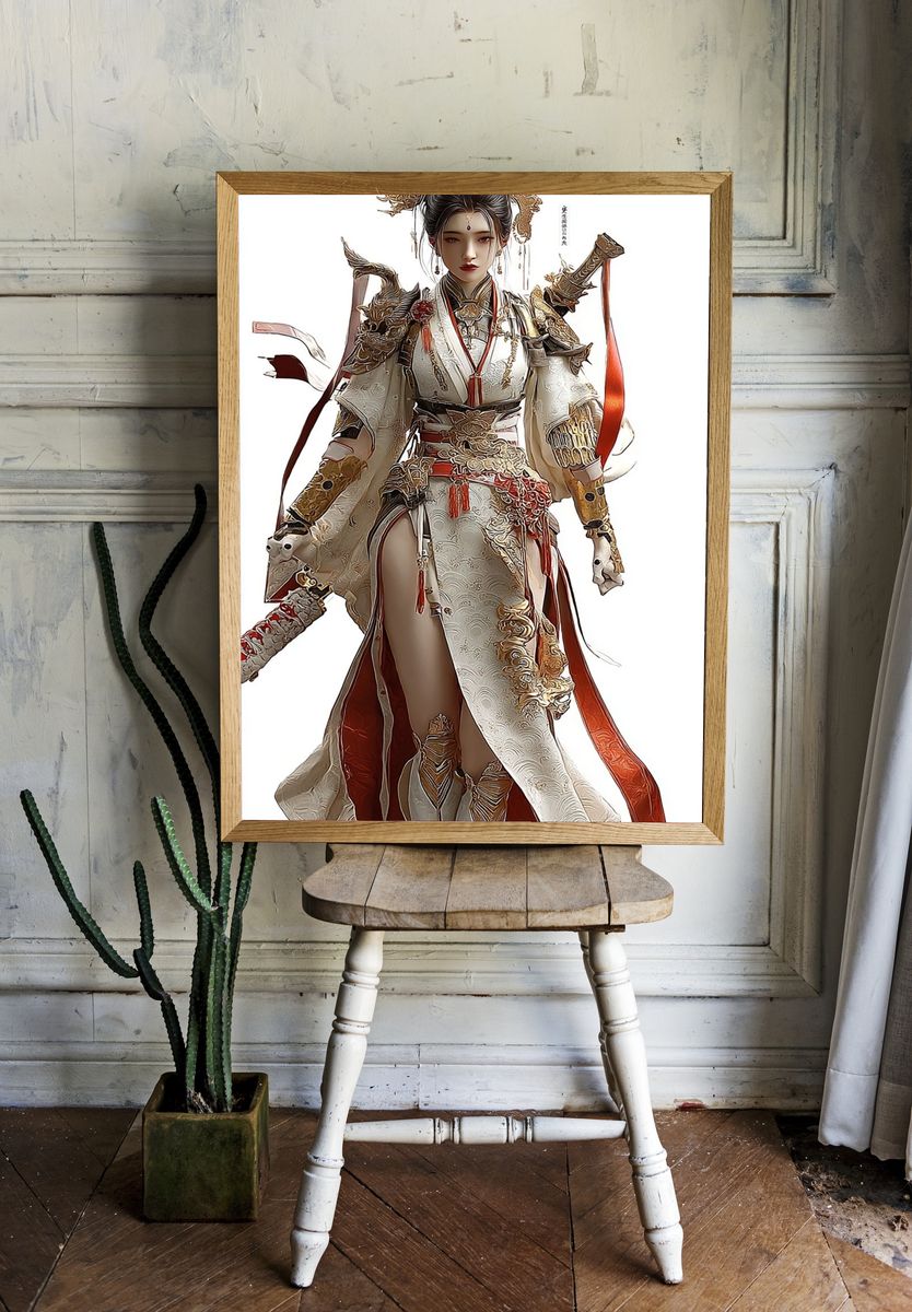 Imperial Warrior Woman Digital Art Poster. — room view 1