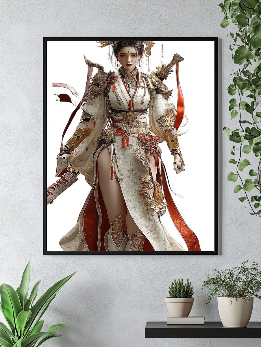 Imperial Warrior Woman Digital Art Poster. — room view 4