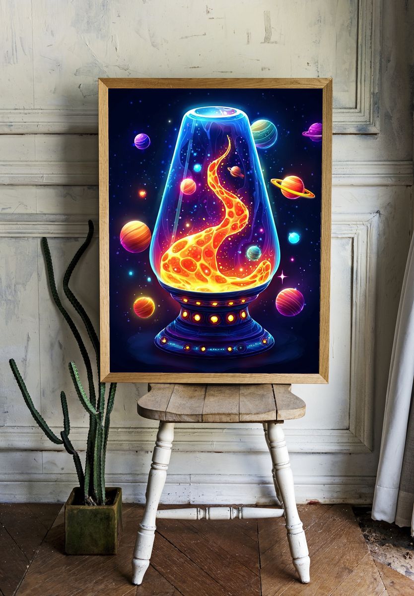 Cosmic Lava Lamp Digital-Art Poster. — room view 1