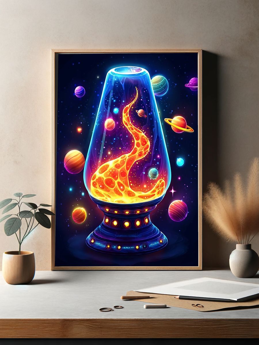 Cosmic Lava Lamp Digital-Art Poster. — room view 2