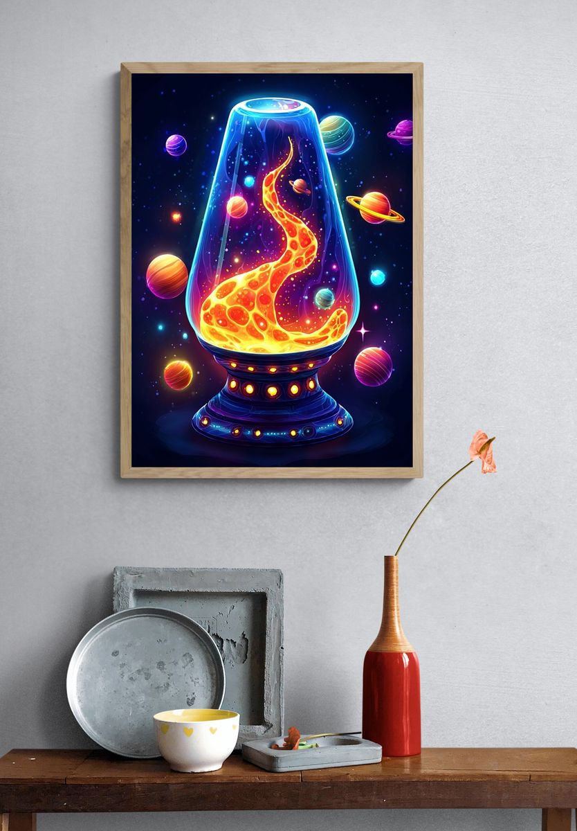 Cosmic Lava Lamp Digital-Art Poster. — room view 3