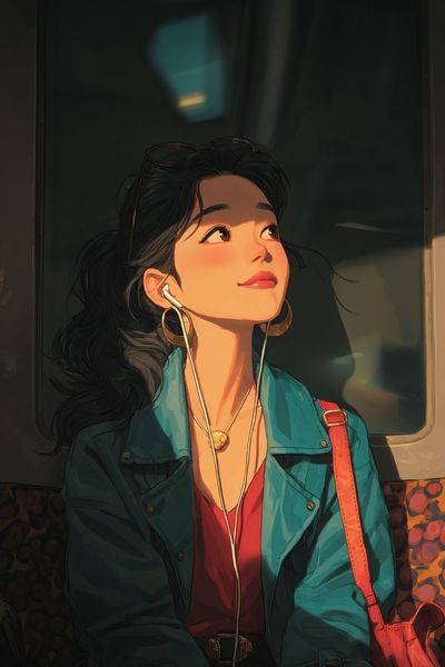 Subway Girl Digital Art Poster. poster print